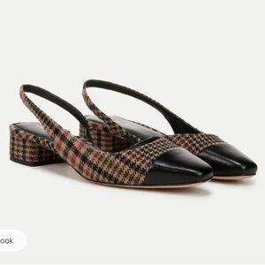 Veronica Bread Cecile Plaid Cap-Toe Slingback